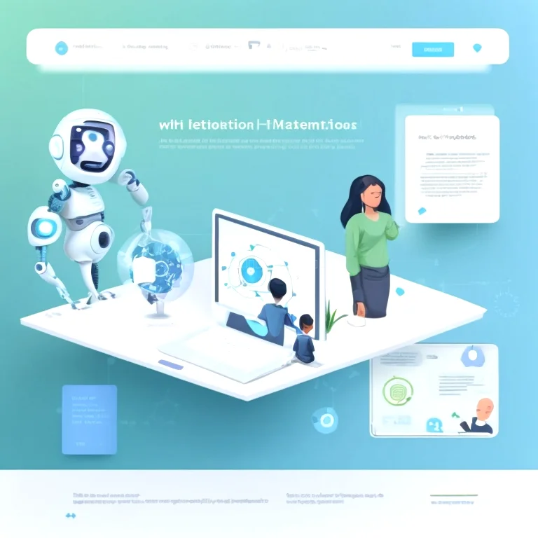 Illustration of chatbot and automation concepts in education